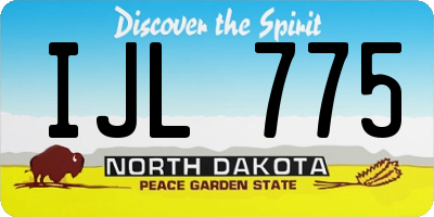 ND license plate IJL775