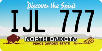 ND license plate IJL777