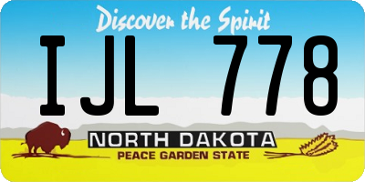 ND license plate IJL778