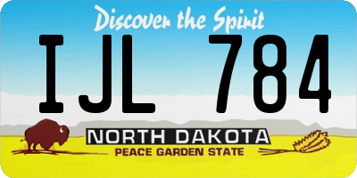 ND license plate IJL784