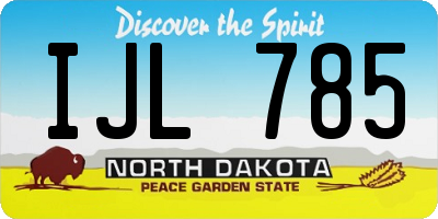 ND license plate IJL785