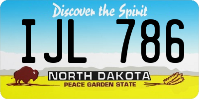 ND license plate IJL786