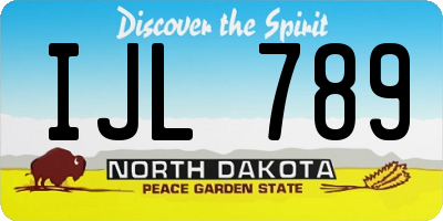 ND license plate IJL789