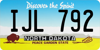 ND license plate IJL792