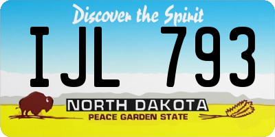 ND license plate IJL793