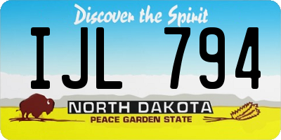 ND license plate IJL794