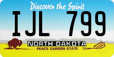 ND license plate IJL799
