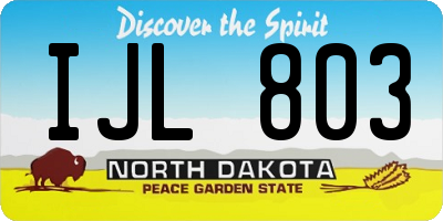 ND license plate IJL803