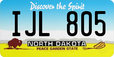 ND license plate IJL805