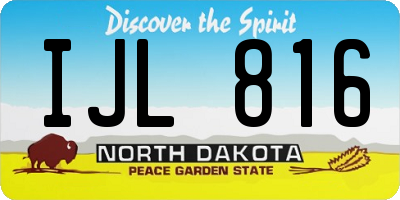 ND license plate IJL816