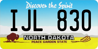 ND license plate IJL830