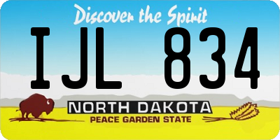 ND license plate IJL834