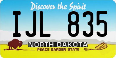 ND license plate IJL835