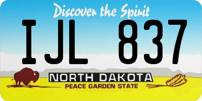 ND license plate IJL837