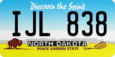 ND license plate IJL838