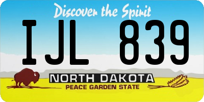 ND license plate IJL839