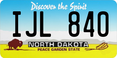 ND license plate IJL840