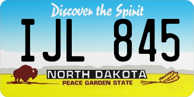 ND license plate IJL845