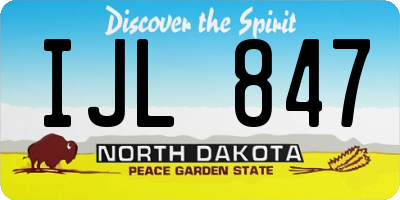 ND license plate IJL847