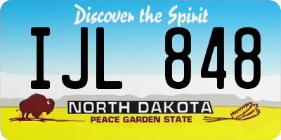 ND license plate IJL848
