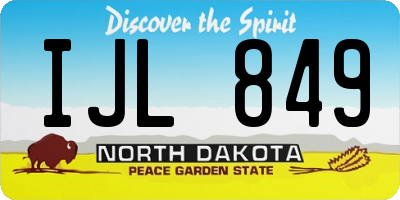 ND license plate IJL849