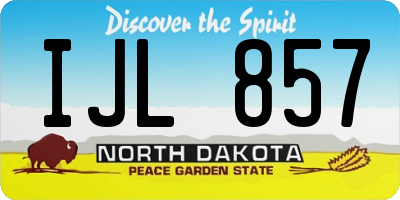 ND license plate IJL857