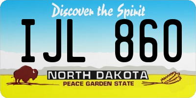 ND license plate IJL860