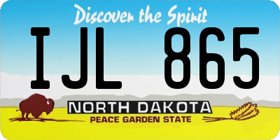ND license plate IJL865