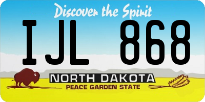 ND license plate IJL868