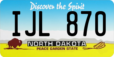 ND license plate IJL870