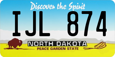 ND license plate IJL874