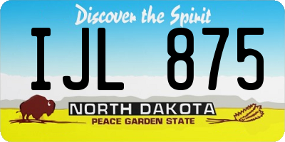 ND license plate IJL875