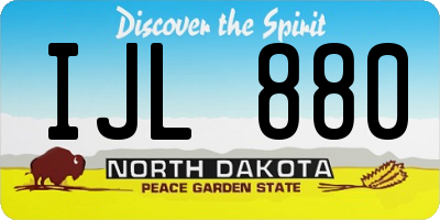 ND license plate IJL880