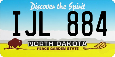 ND license plate IJL884