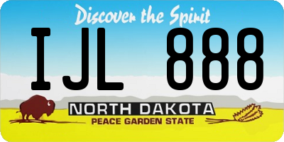 ND license plate IJL888