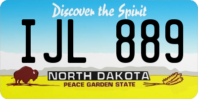 ND license plate IJL889