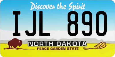 ND license plate IJL890