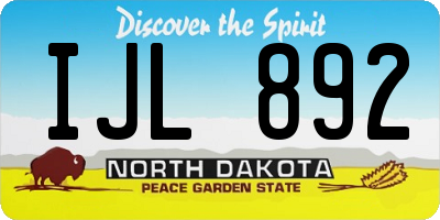 ND license plate IJL892