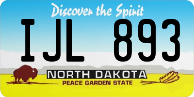 ND license plate IJL893