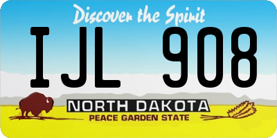 ND license plate IJL908
