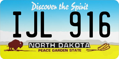 ND license plate IJL916