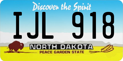 ND license plate IJL918