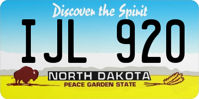 ND license plate IJL920