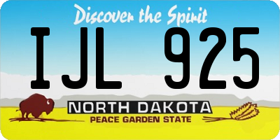 ND license plate IJL925