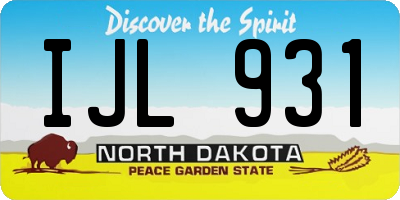 ND license plate IJL931