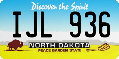 ND license plate IJL936