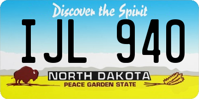 ND license plate IJL940