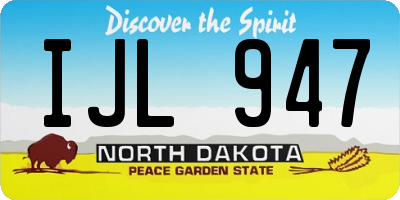 ND license plate IJL947