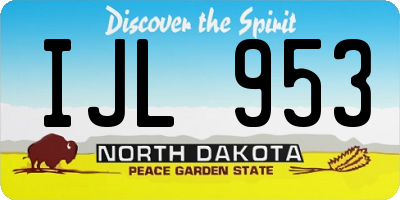 ND license plate IJL953