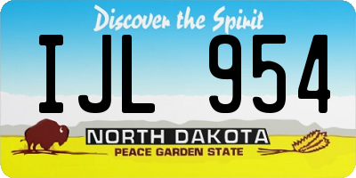 ND license plate IJL954